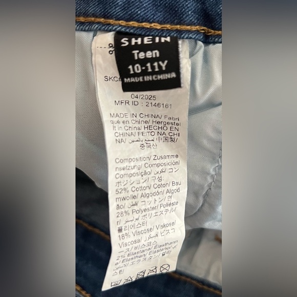 SHEIN Teen Distressed Denim Shorts Size 10-11Y NWOT - Picture 3 of 5